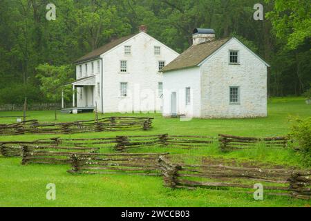 Worker housing, Hopewell Furnace National Historic Site, Pennsylvania Stock Photo