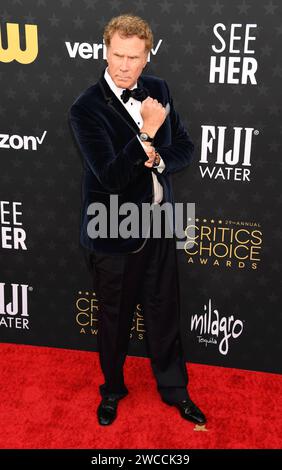 SANTA MONICA, CALIFORNIA - JANUARY 14: Will Ferrell attends the 29th Annual Critics Choice Awards at Barker Hangar on January 14, 2024 in Santa Monica, California. Stock Photo