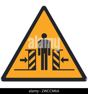 WARNING PICTOGRAM, CRUSHING BY MOVING PARTS ISO 7010 - W019 Stock Vector