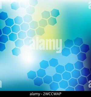 Blue Abstract  background with hexagon shapes Stock Vector