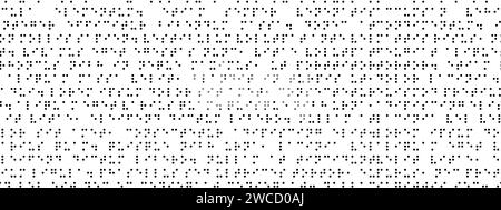 Monochrome braille seamless pattern. Simple vector background with black dots on white. Code symbols. International alphabet for blind people Stock Vector