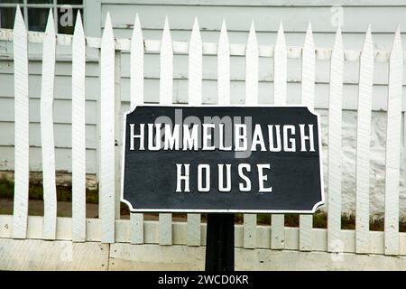Hummelbaugh House sign, Gettysburg National Military Park, Pennsylvania Stock Photo