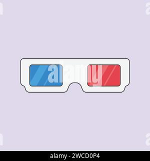 3d Glass Cinema vector Icon 3d Red Blue film glasses Stock Vector