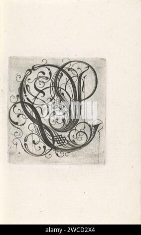 Letter L, anonymous, c. 1600 - c. 1699 print From series of 24 Gothic letters with braid work: A-I, K-T and V-Z. Netherlands (possibly) paper engraving Stock Photo
