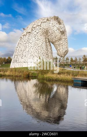 The Kelpies, 30 metre high sculptures, Falkirk, Scotland Stock Photo