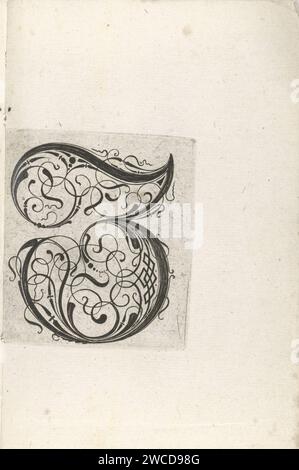 Letter Z, anonymous, c. 1600 - c. 1699 print From series of 24 Gothic letters with braid work: A-I, K-T and V-Z. Netherlands (possibly) paper engraving Stock Photo