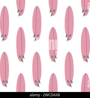 Vector seamless pattern of hand drawn flat surf boards isolated on white background Stock Vector