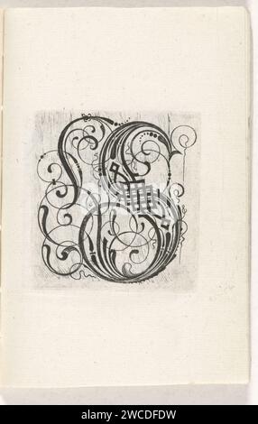 Letter S, anonymous, c. 1600 - c. 1699 print From series of 24 Gothic letters with braid work: A-I, K-T and V-Z. Netherlands (possibly) paper engraving Stock Photo