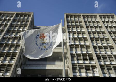 State University of Rio de Janeiro (UERJ), Maracanã campus, facade of the main building, general view - Rio de Janeiro, Brazil 01.0 Stock Photo