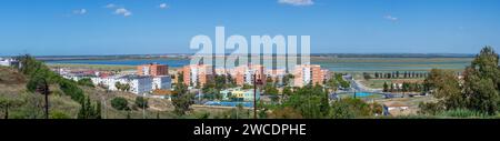 HUELVA, SPAIN - JUNE 11, 2023: Panoramic view of Odeil river in summer morning day in Huelva, Spain on June 11, 2023 Stock Photo