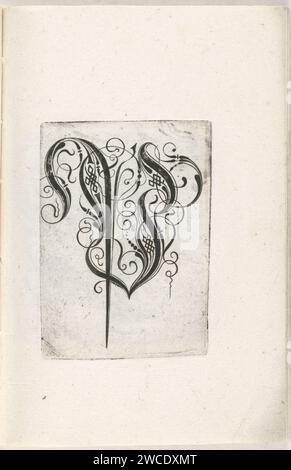 Letter P, anonymous, c. 1600 - c. 1699 print From series of 24 Gothic letters with braid work: A-I, K-T and V-Z. Netherlands (possibly) Stock Photo