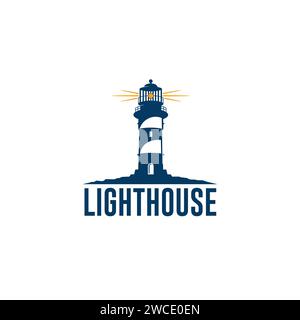 LIHGTHOUSE OCEAN LOGO VECTOR DESIGN TEMPALTE Stock Vector