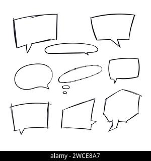 Hand Drawn Chat box Scribbles Doodle Vector Illustration Doodle icon Stock Vector