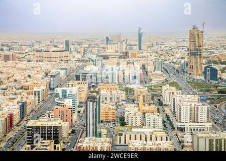 Aerial large panorama of downtown and outskirts of Riyadh city, Al ...