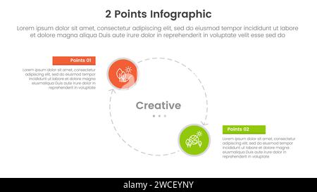 versus or compare and comparison concept for infographic template banner with big circle line arrow cycle circular with two point list information vec Stock Photo