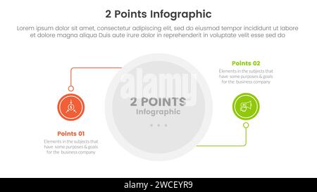 versus or compare and comparison concept for infographic template banner with circle line connection with two point list information vector Stock Photo