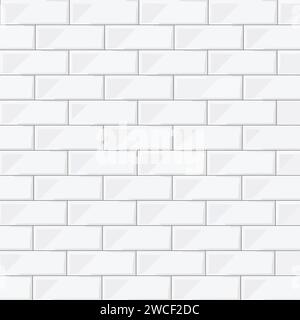 Ceramic white tiles as background, vector illustration Stock Vector