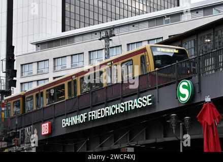 Berlin, Germany. 15th Jan, 2024. A train arrives at a train Station in Berlin, Germany, on Jan. 15, 2024. Germany slipped into recession in 2023, the country's Federal Statistical Office (Destatis) said on Monday. Based on initial calculations, Destatis said that Germany's gross domestic product (GDP) fell by 0.3 percent year-on-year, with global crises weighing on the economy. Credit: Ren Pengfei/Xinhua/Alamy Live News Stock Photo