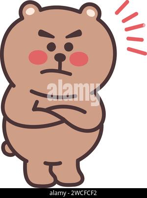 Cartoon teddy bear lecturing someone. Vector illustration isolated on a transparent background. Stock Vector