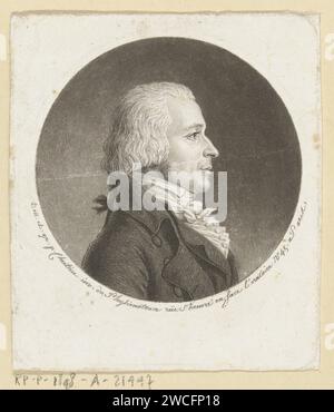 Portrait of Martinus van Marum, Gilles Louis Chrétien, c. 1785 - 1811 print Physionotrace portret. Paris paper etching historical persons. silhouette-apparatus, 'physionotrace' Stock Photo