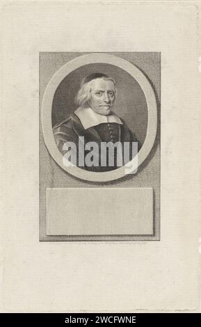 Portrait of Jacob Cats, Reinier Vinkeles (I), After Jan Antonisz van Ravesteyn, 1751 - 1816 print Portrait of the statesman and poet Jacob Cats at the age of 82. Amsterdam paper etching / engraving Stock Photo