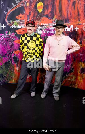 Madrid, Spain. 15th Jan, 2024. Hidrogenesse attend the concert of 'Stella Maris', the musical band that performs during the Serie 'La mesias' Photocall at the Calderon Theatre. Credit: SOPA Images Limited/Alamy Live News Stock Photo