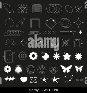 Arch frames with sparkles, minimalist elements Stock Vector