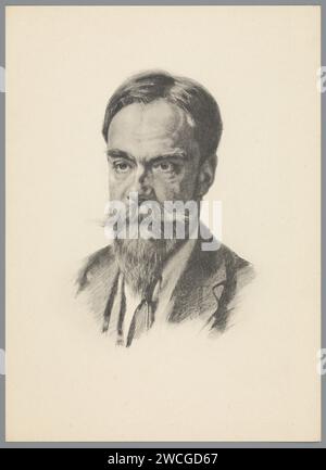 Reproduction to chalk drawing with portrait of Frans Coenen Jr., Anonymous, After Willem Witsen, c. 1860 - c. 1915 print  Netherlands paper collotype Stock Photo