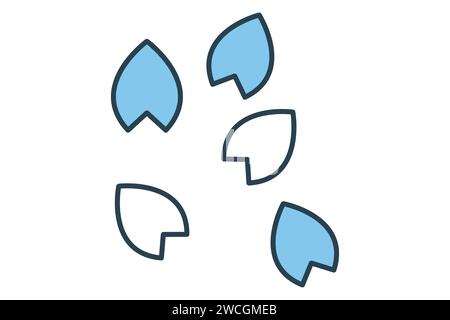 petal icon. icon related to natural and floral elements. flat line icon style. element illustration Stock Vector