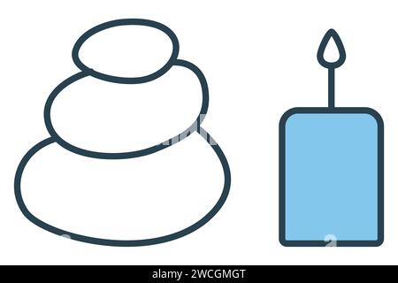 spa stone icon. icon related to spa and relaxation services. flat line icon style. element illustration Stock Vector