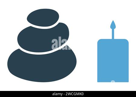 spa stone icon. icon related to spa and relaxation services. solid icon style. element illustration Stock Vector