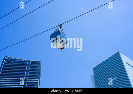 Yokohama air cabin ropeway and blue sky, Japan Stock Photo