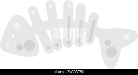 Sorting organic food waste. Gnawed skeleton bones of fish. Leftovers and scraps of food. Flat icon, element for infographics design. Simple cartoon fl Stock Vector