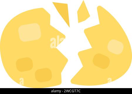 Sorting organic food waste. Broken chicken egg shell. Leftovers and scraps of food. Flat icon, element for infographics design. Simple cartoon flat ve Stock Vector