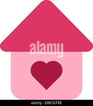 house love heart, family day, icon in outline style vector illustration ...