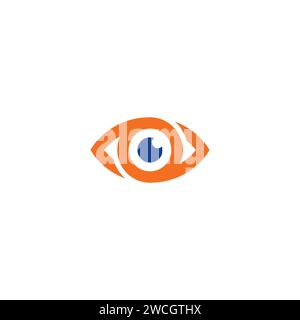 Eye Logo Simple With Orange Color. Eye Health Logo Stock Vector