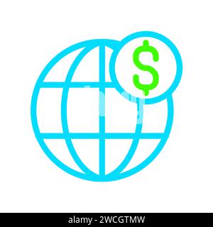 Globe Dollar Icon Stock Vector