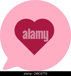 Love comment on photo in social media icon vector. Notification frame with heart, internet network and online dating application. Lovely content on va Stock Vector