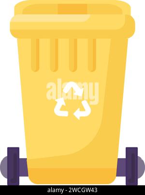 Close Lid transportable container for storing, recycling and sorting used household organic waste. Closed empty and filled trash can with recycle sign Stock Vector