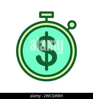 Stopwatch With Dollar Icon Stock Vector