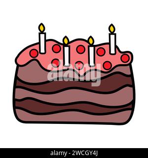 Chocolate Cartoon Cake Cute Illustration Stock Vector