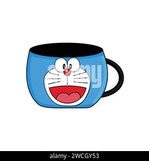 Doraemon Mug Cute Illustration Stock Vector