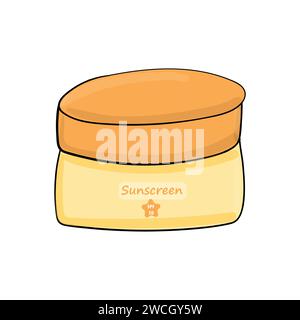 Sunscreen Cute Container Illustration Stock Vector