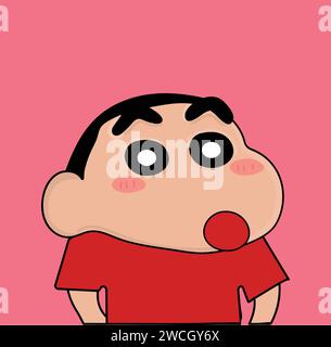 Shinchan Cute Vector Illustration Stock Vector