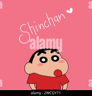 Shinchan Cute Vector Illustration Stock Vector
