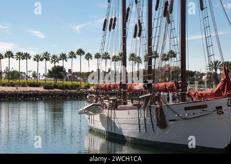 Long Beach, Los Angeles, California, USA -December 1, 2013. Sailing ship named American Pride at the Long Beach harbor, CA Stock Photo