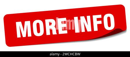 more info sticker. more info rectangular label isolated on white background Stock Vector