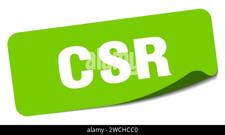 csr sticker. csr rectangular label isolated on white background Stock Vector