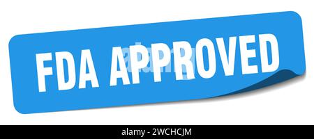 fda approved sticker. fda approved rectangular label isolated on white background Stock Vector