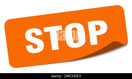 Rectangle Stop Button Sticker stop sticker. stop rectangular label isolated on white background Stock ...